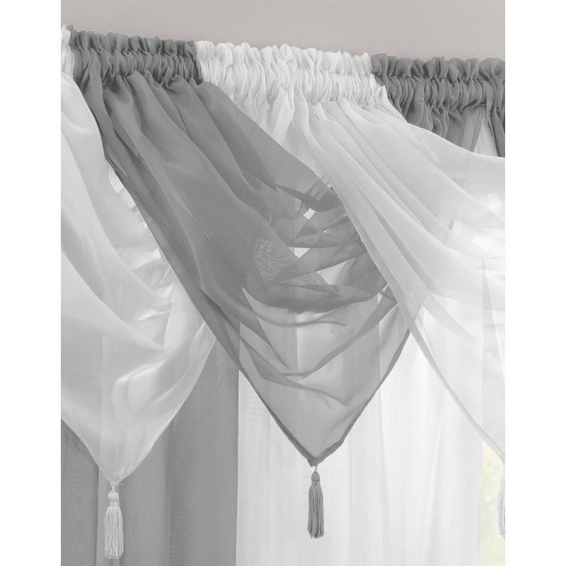 Maloy Solid Colour Pointed Window Pelmet, Silver