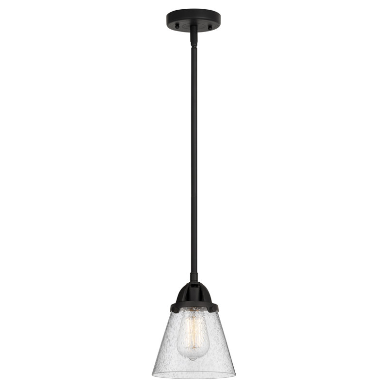 Mini-luminaire suspendu à 2 lumières en forme de cône 1 lumière Nouveau - ampoule non incluse, Clair, Nickel poli noir