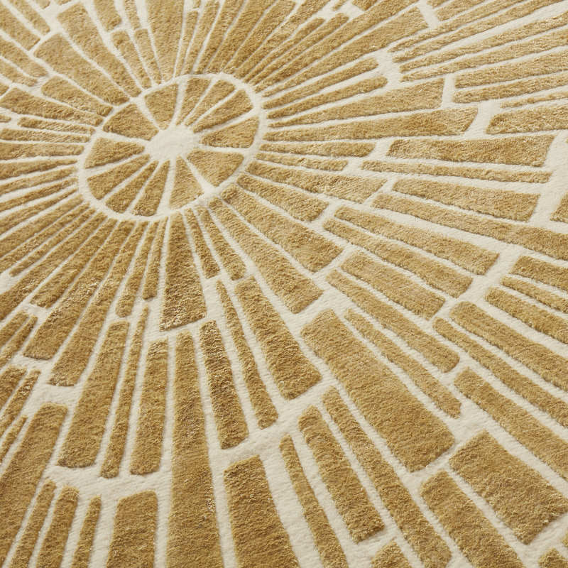 Talitha Geometric Area Rug in Gold/Ivory