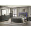 Lit simple gris métallique avec fabrication et lumières de revêtement de luxe à tête de lit à DEL-206389278