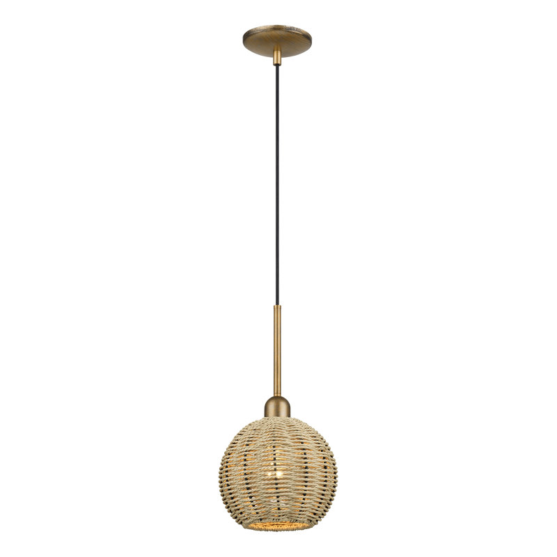 Mini-luminaire suspendu en forme de feuille d'or antique 1 lumière Summervine, Doré