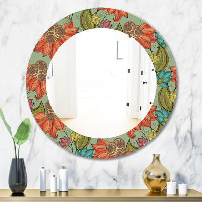 Miroir mural coloré floral I bohémien et éclectique