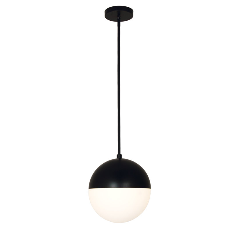 Luminaire suspendu sphère 1 lumière Kerfoot, Noir mat, H 10 po x l 10 po x P 10 po