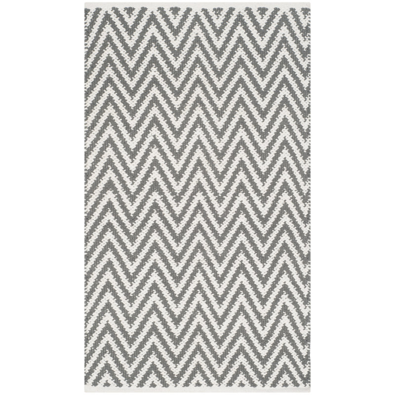 Alpo Hand Woven Cotton Chevron Rug, Rectangle 2'3" x 3'9"