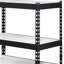 Industrial Bookshelf, Natural & Black, 4 Tier Rectangular With Metal Open Frame And Adjustable Shelves Black Shelves, Storage Organizer Unit