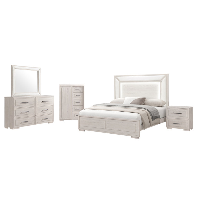 Ciara Beige Upholstered Mirror