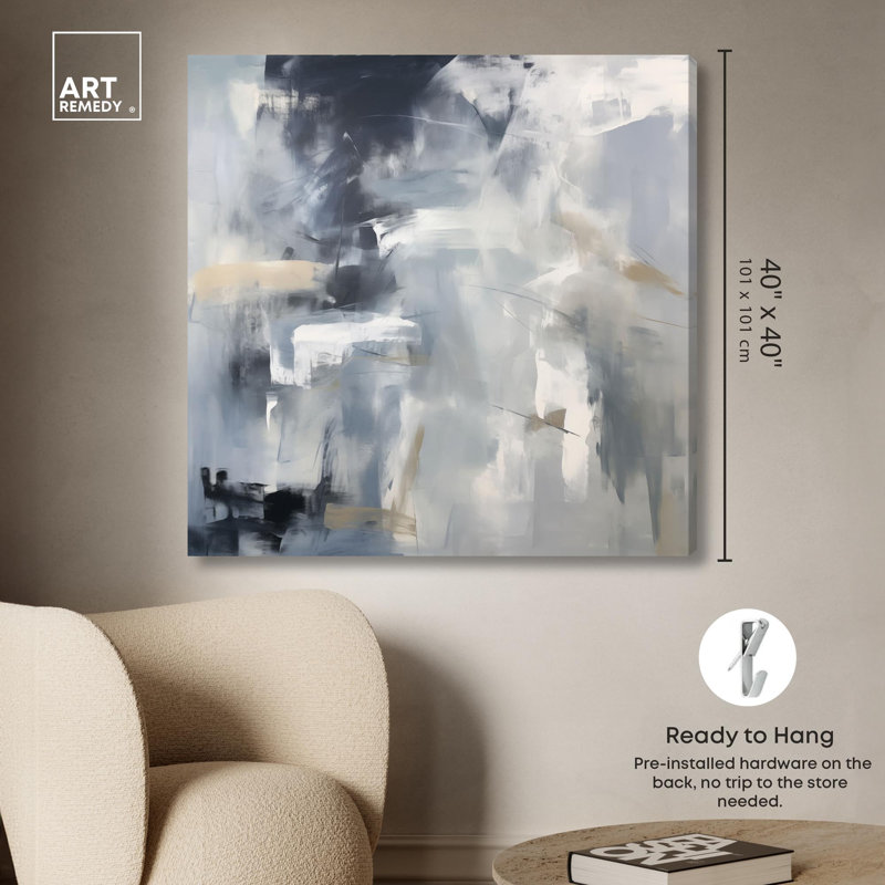 Art mural bleu Contemplative Blues II par , Toile tendue, H 40 po x l 40 po