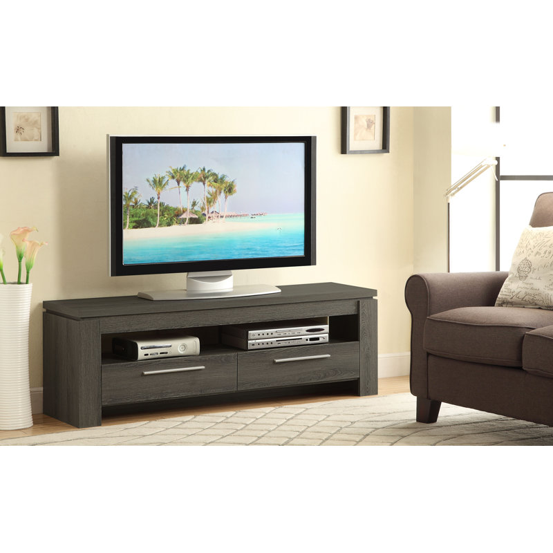 Meuble télé pour téléviseur de 65 po ou moins Rorie, Gris foncé