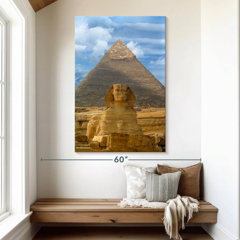 Aime Sphinx And Pyramid In Giza, 51" H x 34" W