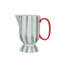 1 Quart Hand-Painted Stoneware Footed Pitcher With Stripes