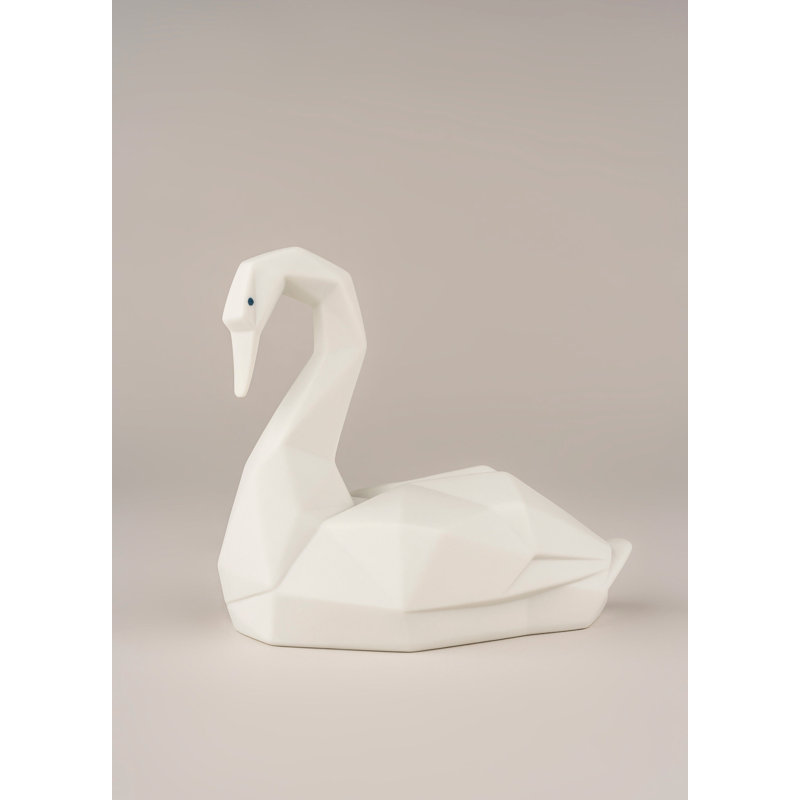 Swan Figurine, Matte White