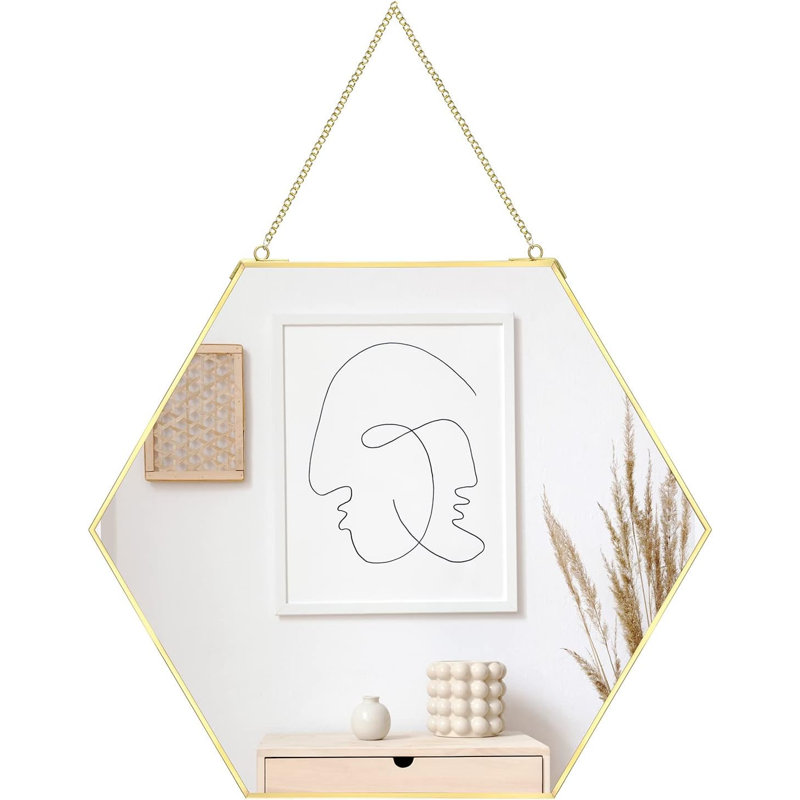 Petit miroir décoratif à miroir hexagonal Dahey