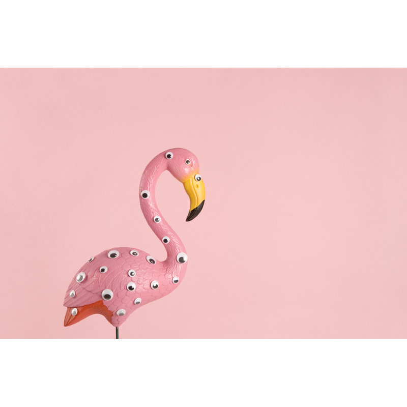 Pink Plastic Flamingo by LoulouVonGlup - Wrapped Canvas Print, 81cm H x 122cm W x 3.8cm D