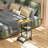 Modern 3 Tier End Table Rack Side Table Cart With 360 Rolling Wheels & Drawer