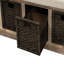 Banc de rangement Fluker avec 3 tiroirs et 3 paniers en rotin, banc à chaussures pour le salon, vestibule-1235591452