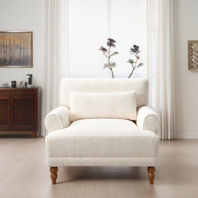 Fauteuil d'appoint à accoudoirs roulés encastrés