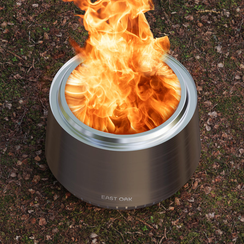 Stainless Steel 21'' Smokeless Fire Pit with Ash Pan