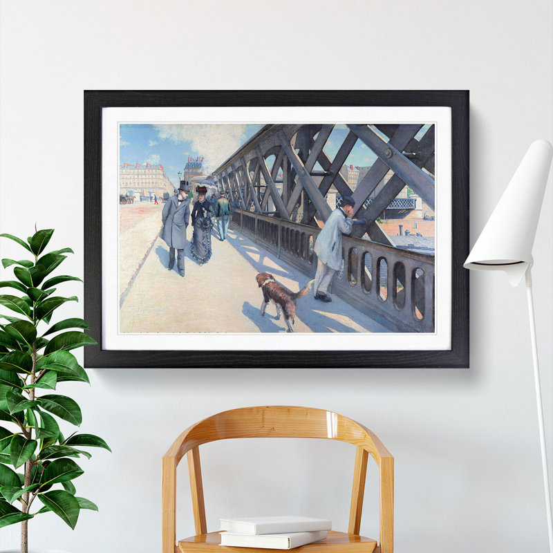 Le Pont De Leurope by Gustave Caillebotte - Picture Frame Painting, 27cm H x 36cm W x 2cm D, Black Framed