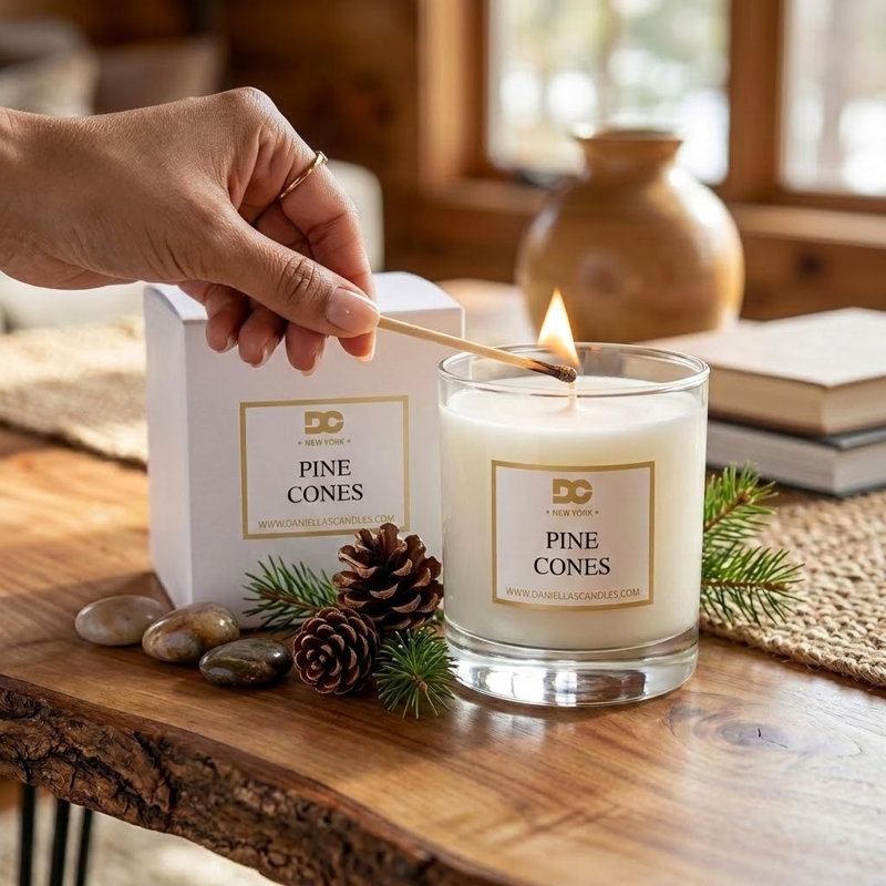 Pine Cones Scented Candle, 50h Burn Time