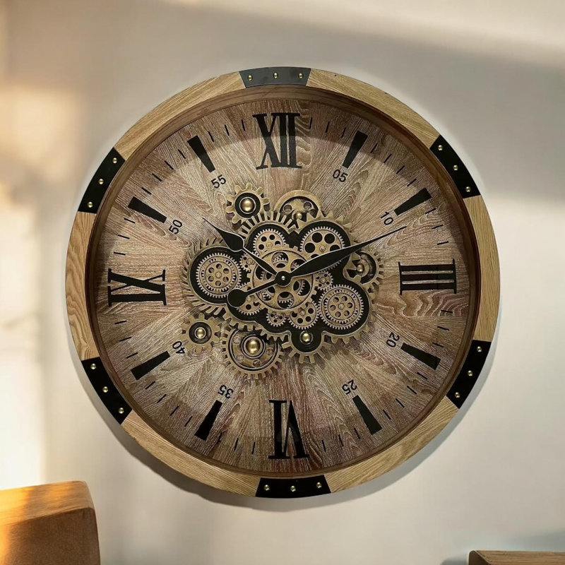 Solid + Manufactured Wood Wall Clock