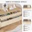 Commode 6 tiroirs avec rangement, large commode pour chambre de bébé, chêne-2073579870