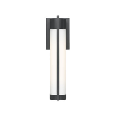 Applique murale d'extérieur 1 lumière noir mat 16 po avec verre blanc Stratford