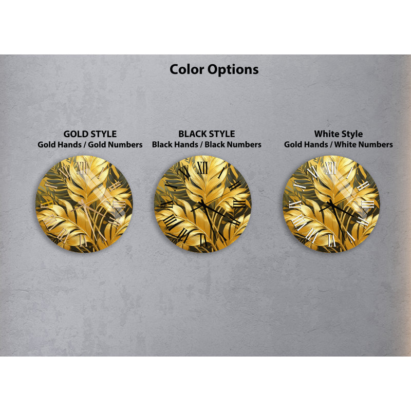 Horloge murale Glam Golden, Noir