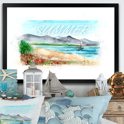 «Vintage Sea Side II», reproduction sur toile encadrée