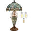 Lampe de table Ailee Tiffany en verre teinté bleu mer style libellule 12 po x 12 po x 22 po mère-fille