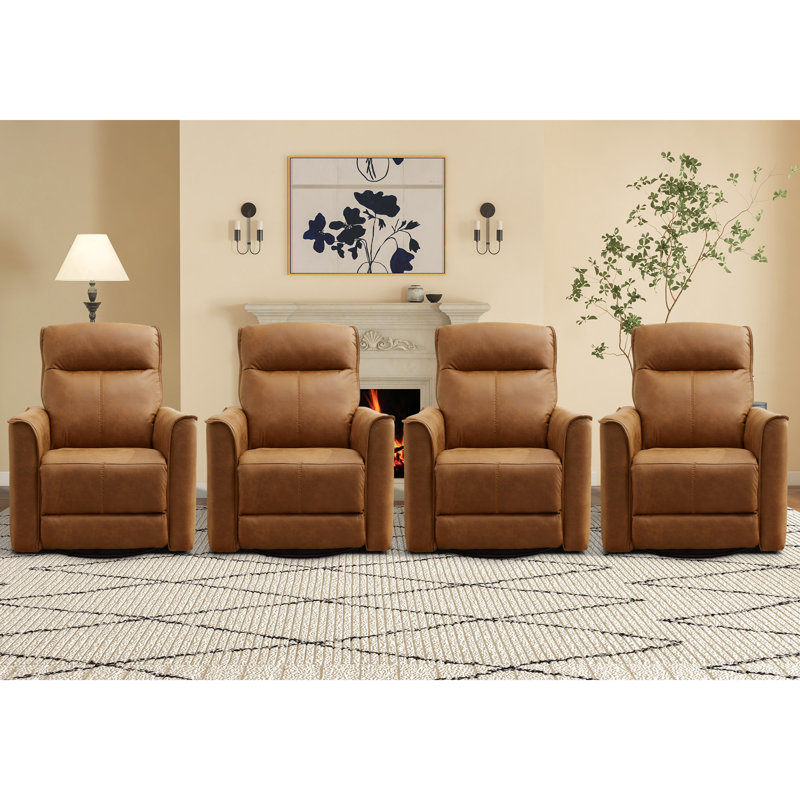 Siège de cinéma inclinable 31,5 po, Brun / microfibre / microsuède à coutures brunes
