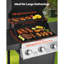 Barbecue au gaz propane à 3 brûleurs avec une surface de cuisson de 338 pouces carrés et des tablettes latérales pliables