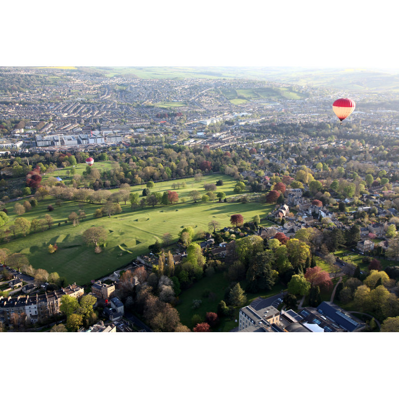 Balloon Ride Over Bath City by Woolfenden - Wrapped Canvas Print, 20cm H x 30cm W x 3.8cm D
