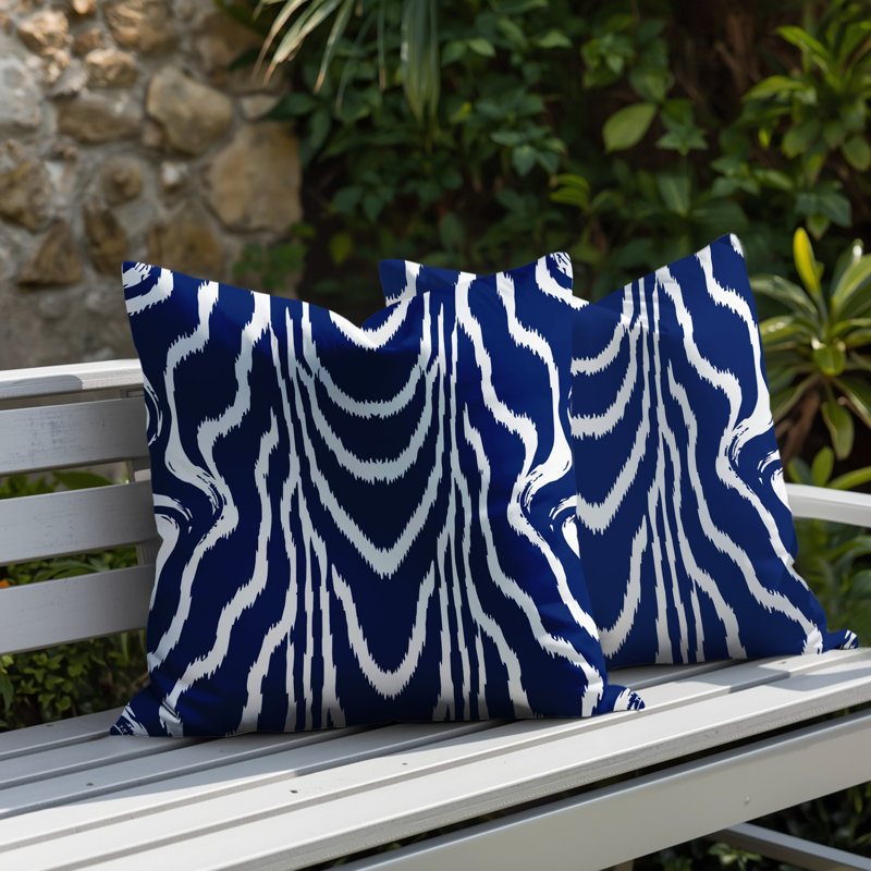 Oreiller réversible intérieur / extérieur Meli, 18x18, Blue