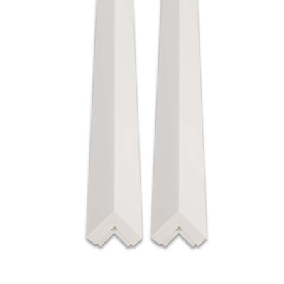 Outwater White Wall Corner Protector Trim With Adhesive, High Impact Polystyrene, 8FT Length