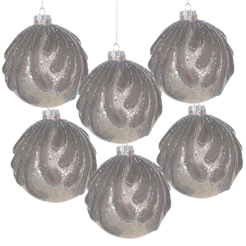 Boules de Noël Crysten avec paillettes et flocage