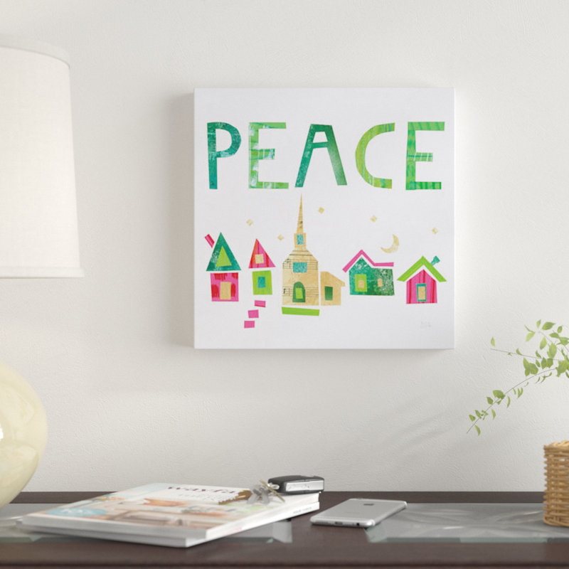 « christmas collage iv », art textuel sur toile, H 12 po x l 12 po x P 0,75 po, Toile tendue, Pas de tapis