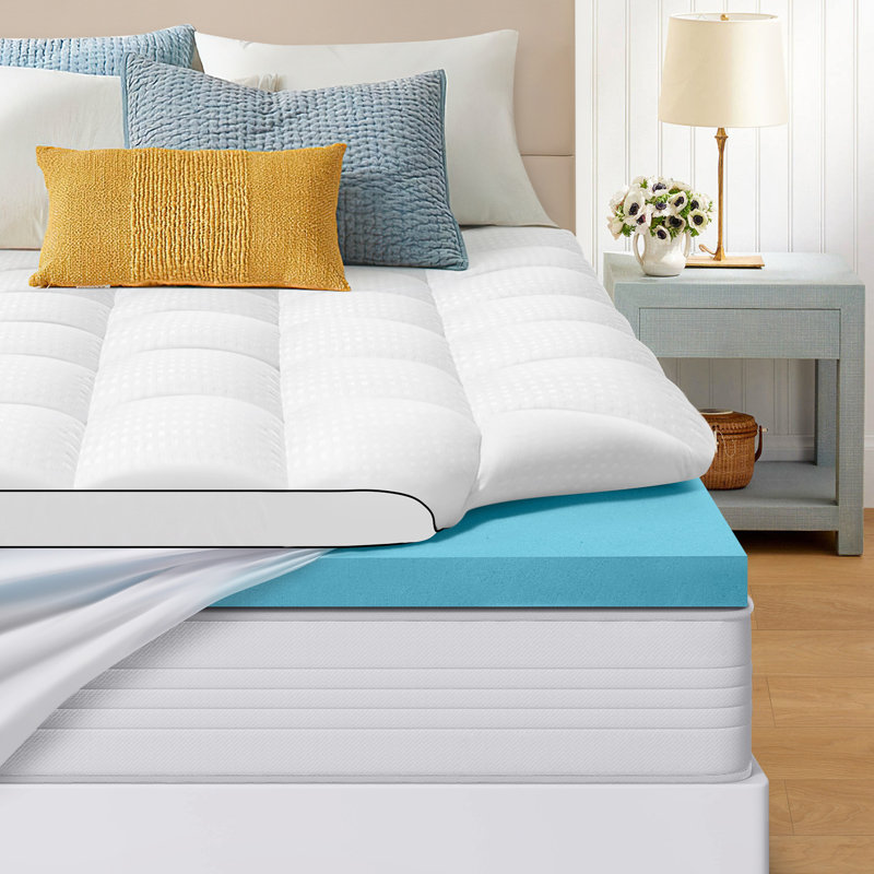 Surmatelas en mousse viscoélastique 4 po Twowell Alwyn Home, Très grand
