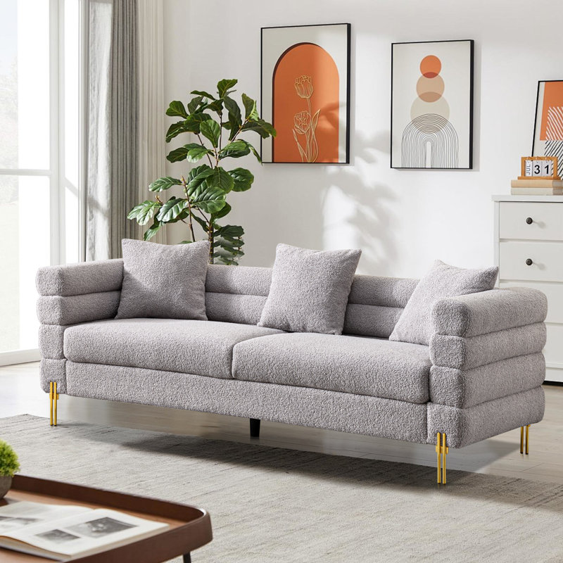 86'’ Upholstered Sofa, Gray