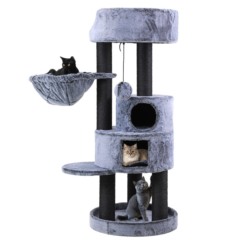 Arbre à chat de 61 po pour chats multicolores et grands chats
