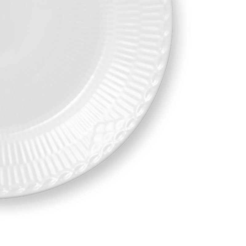 White Fluted Half Lace Royal Copenhagen 8.66" Salad or Dessert Plate