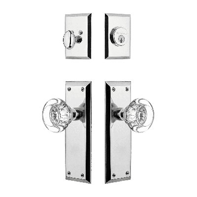 Nostalgic Warehouse New York Entry Set with Round Clear Crystal Knob
