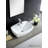 Modern Ceramic Rectangular Vessel Bathroom Sink with Overflow