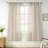 Farmhouse Striped Linen Blend Textured Light Filtering Semi Sheer Rod Pocket Back Tab Curtains-1302807067-1302807071
