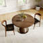 Table de salle à manger en bois massif pour 2/4/6/8 avec base en métal lourd - Ensemble autour de la spirale-1290979257