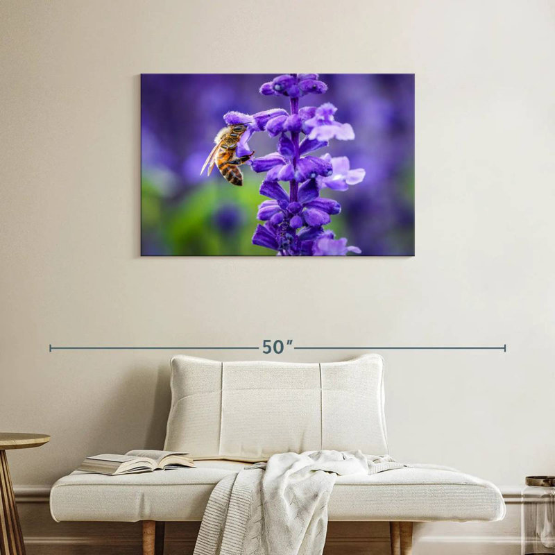 Brampt Flower And Bee, 24" H x 36" W