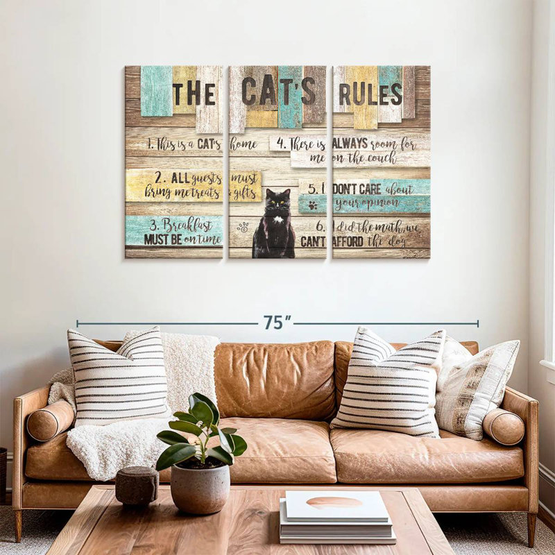 The Cat's Rules, 36" H x 57" W