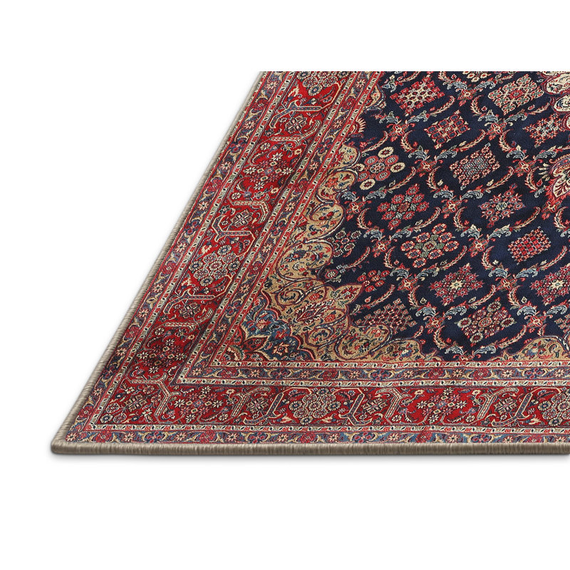 Tapis de style oriental rouge, Rectangle 5 pi x 7 pi