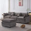 Canapé modulaire classique avec repose-pieds, tissu en chenille doux, sièges confortables et assemblage facile pour les salons confortables-1992326188