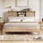 Rattan Bed Frame With Headboard & Storage Shelves-110712837
