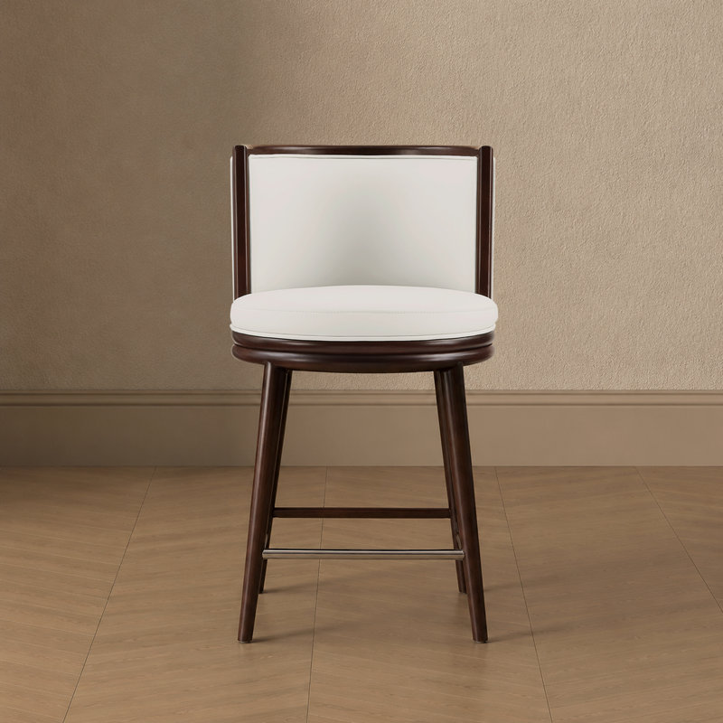 Tabouret de comptoir Evalyn, Blanc, Tabouret de comptoir (siège d'une hauteur de 26,3